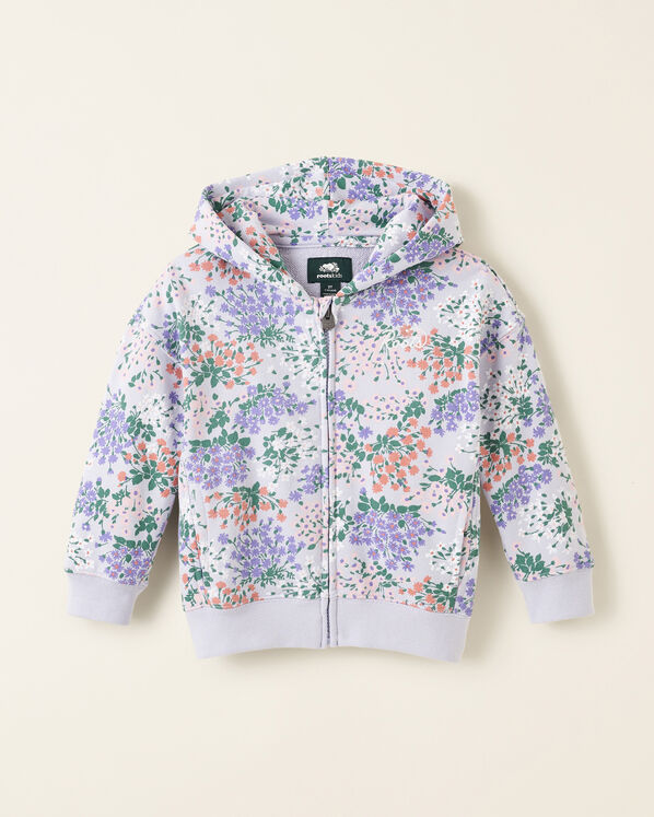 Chandail à capuchon et glissière motif floral pour tout-petits