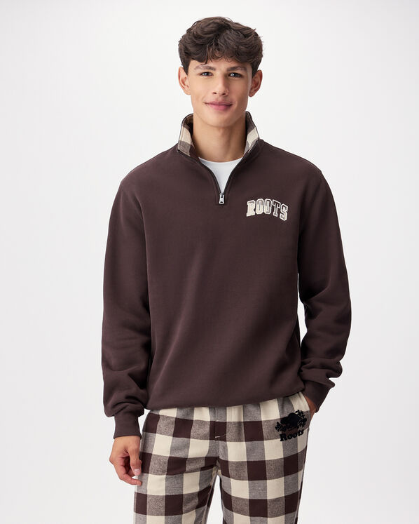 Plaid Applique Quarter Zip