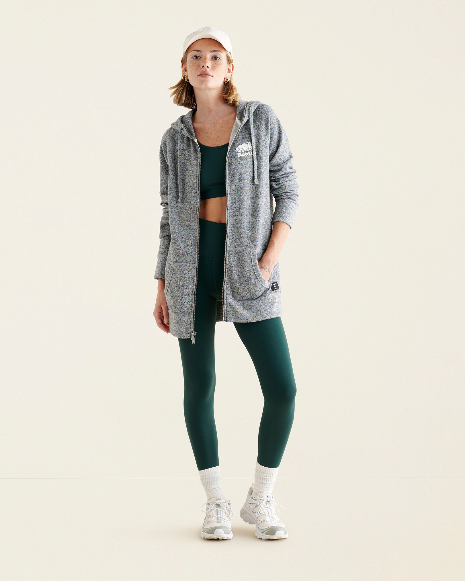 Organic Capri Full Zip Hoodie Sweatshirts and Hoodies Roots