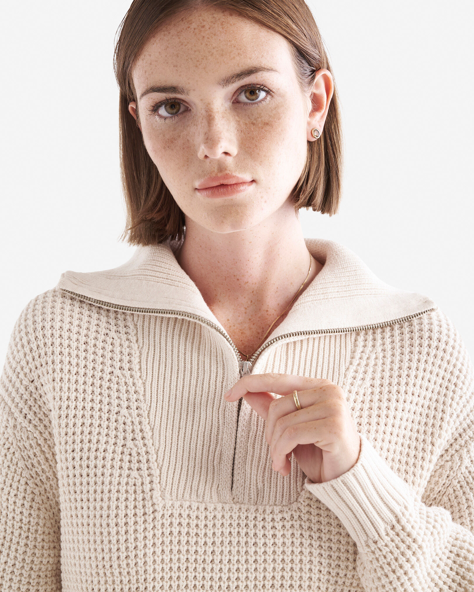 Niagara Waffle Half Zip Sweater
