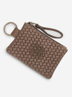 Pochette &agrave; glissi&egrave;re en cuir tiss&eacute;