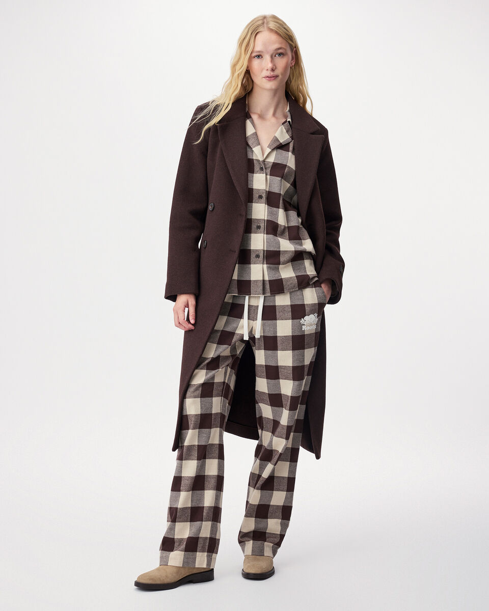 Chemise de pyjama &agrave; carreaux pour femme