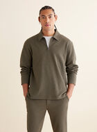 Junction Knit Twill Half Zip Polo