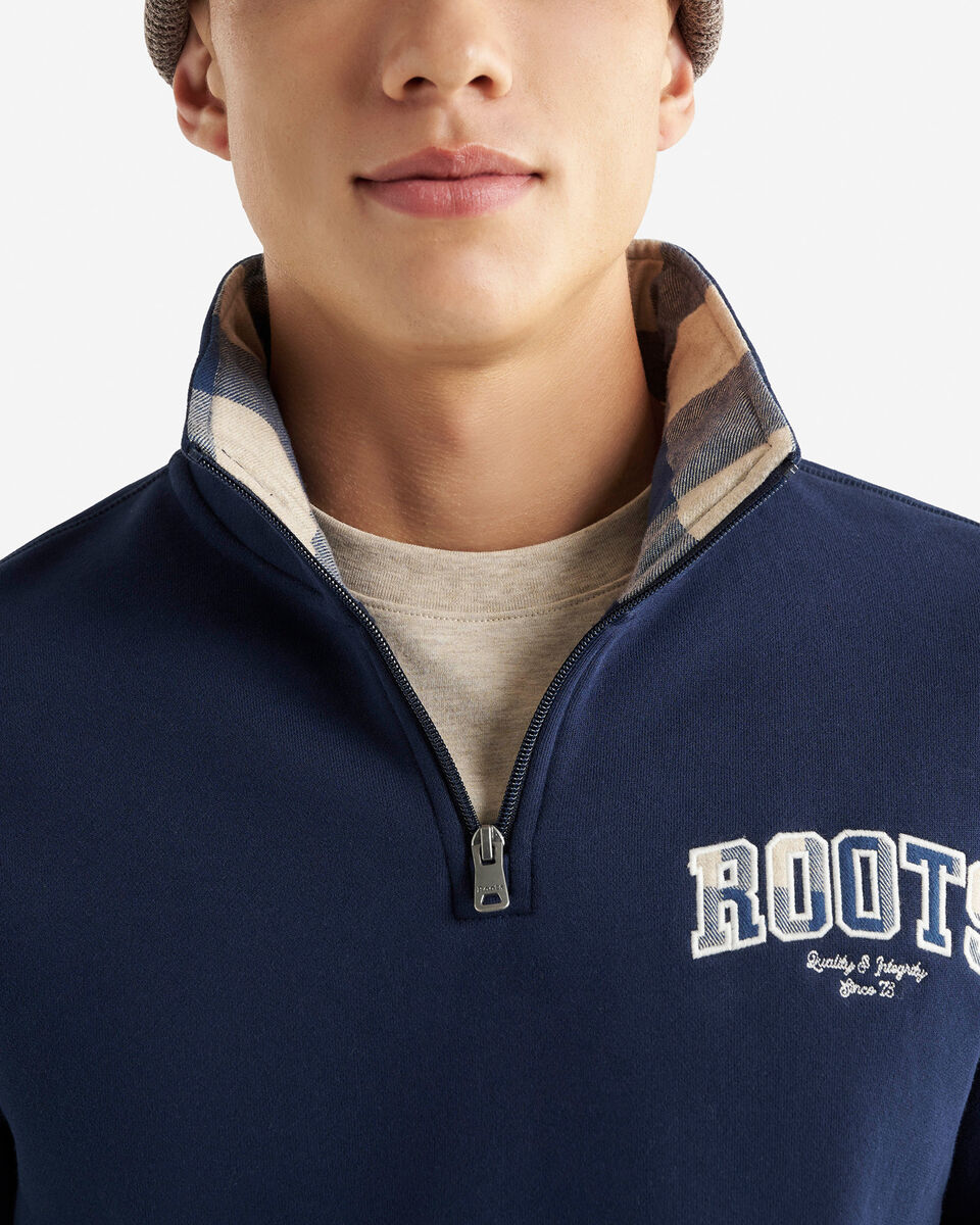 Plaid Applique Half Zip