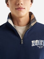 Plaid Applique Half Zip