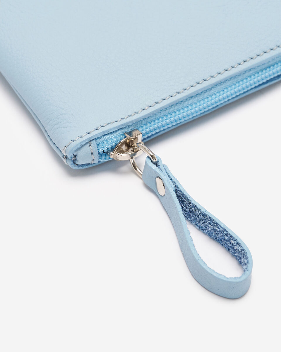 Pochette moyenne à glissière en cuir Nuage