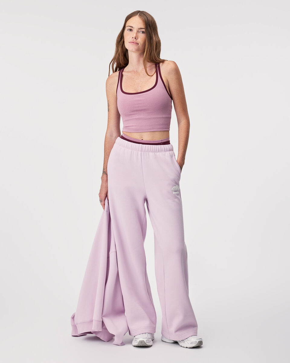 Pantalon molletonn&eacute; en coton biologique &agrave; jambe large Cooper 