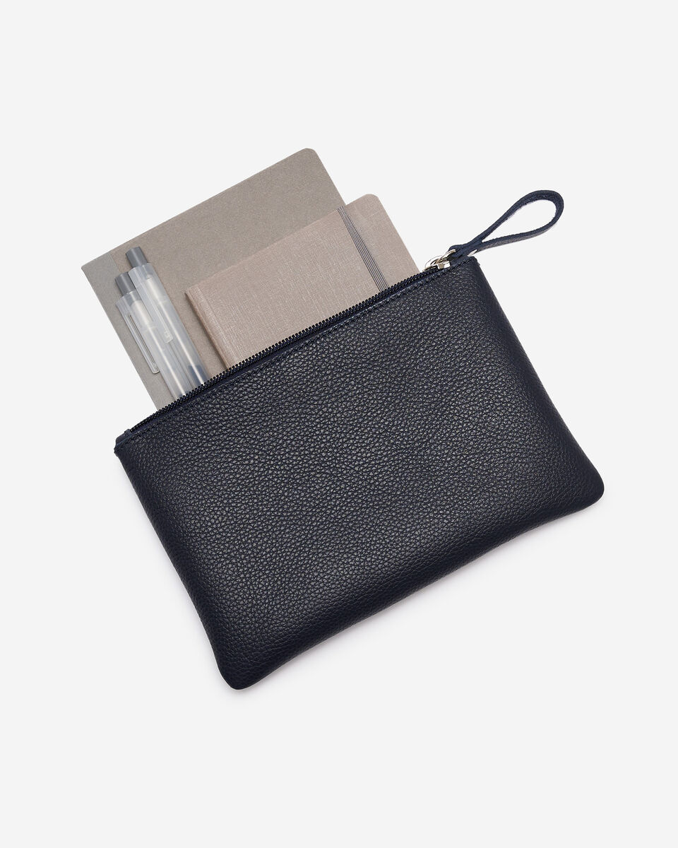 Grande pochette &agrave; glissi&egrave;re en cuir Cervino