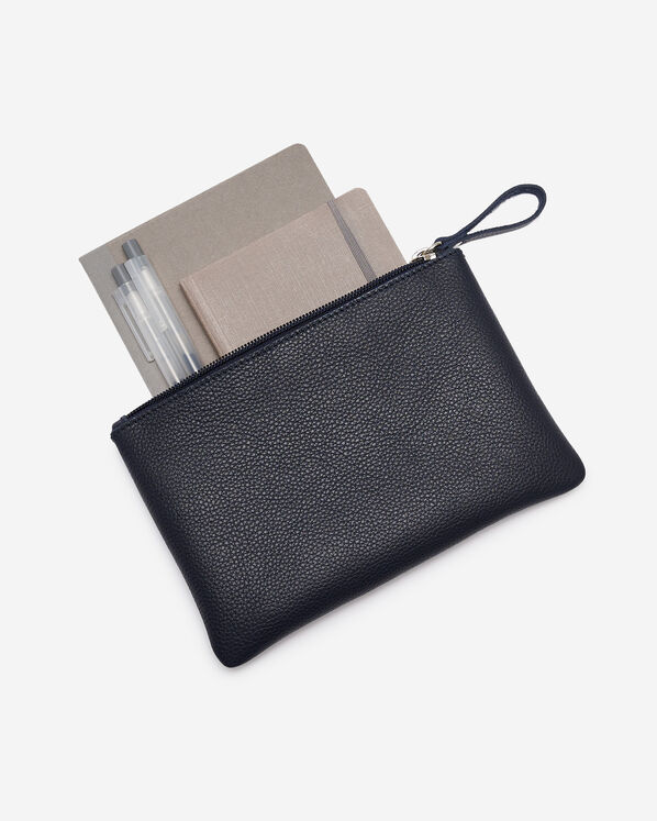 Grande pochette &agrave; glissi&egrave;re en cuir Cervino