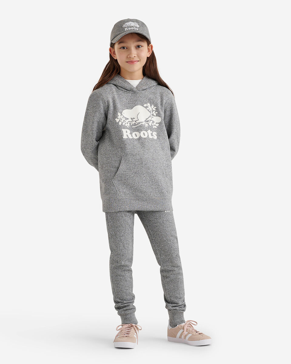 Pantalon ajusté à cheville côtelée en molleton de coton bio pour fille