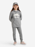 Pantalon ajusté à cheville côtelée en molleton de coton bio pour fille