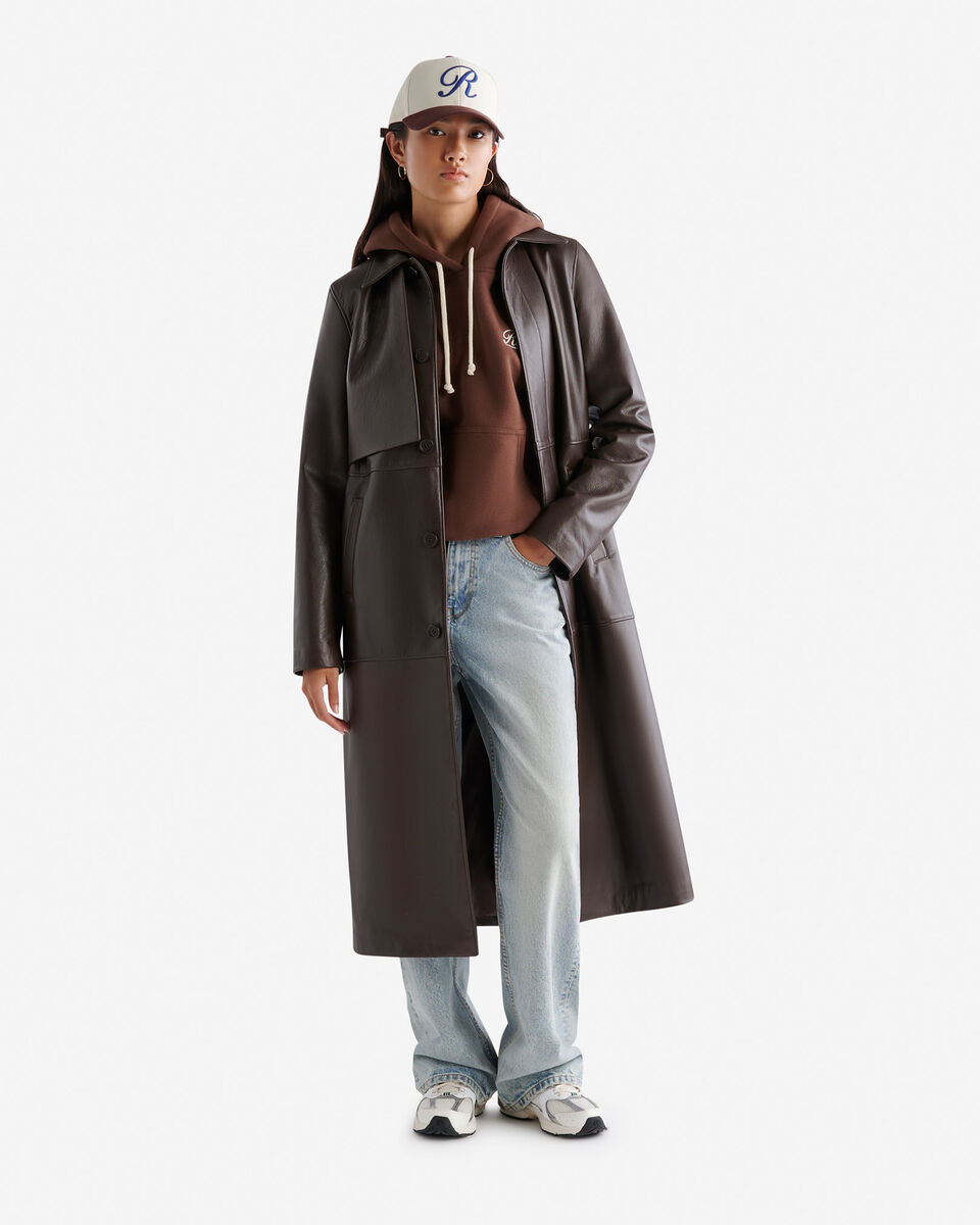 Womens Leather Trench Lake