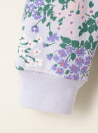 Chandail à capuchon et glissière motif floral pour tout-petits