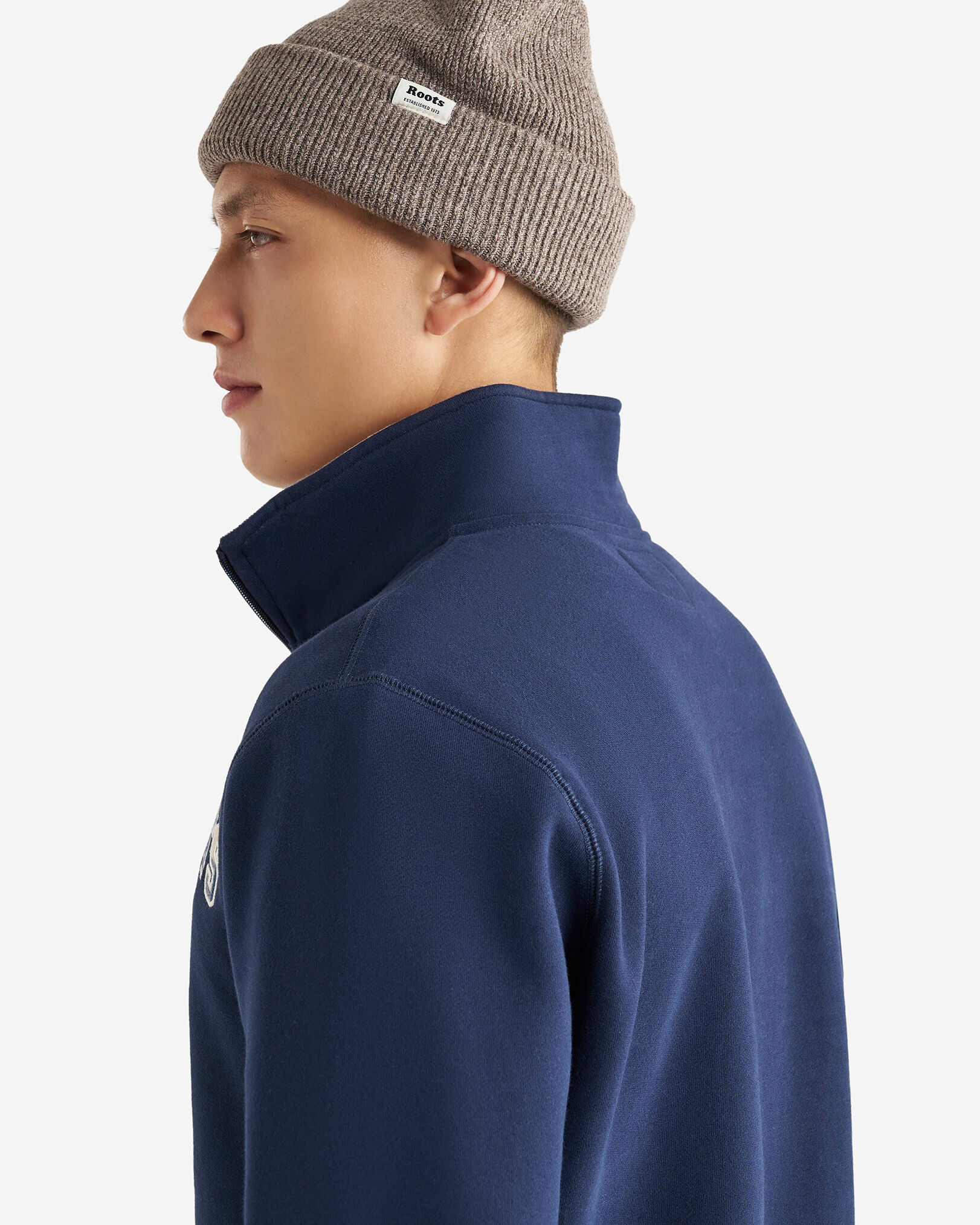 Plaid Applique Half Zip