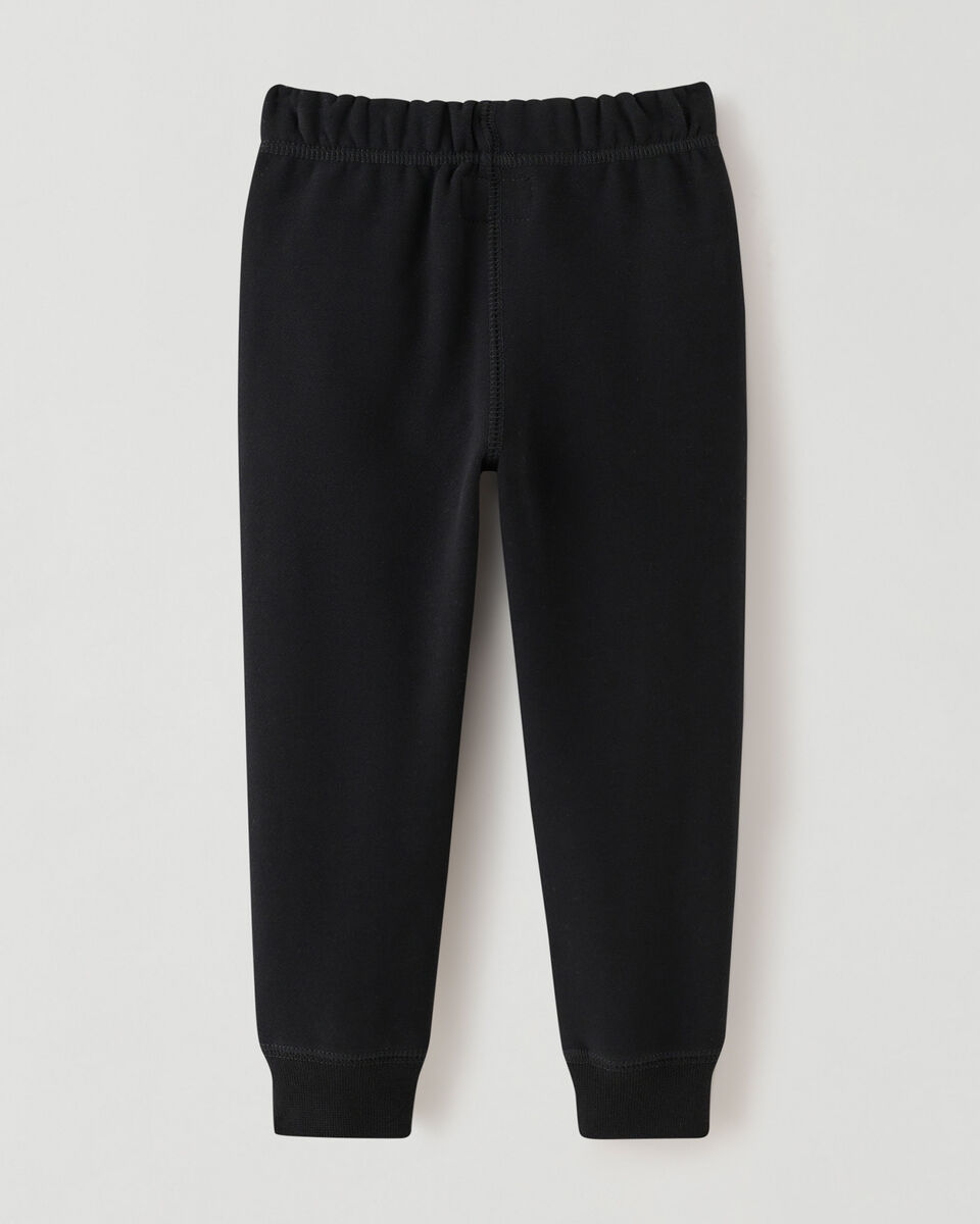 Pantalon ajusté à cheville côtelée en molleton de coton bio pour tout-petits