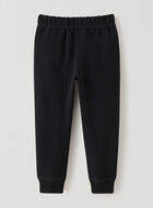 Pantalon ajusté à cheville côtelée en molleton de coton bio pour tout-petits