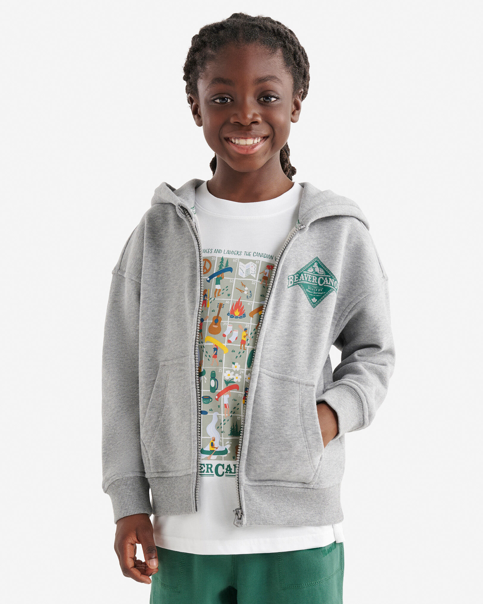 Kids Beaver Canoe Relaxed Full Zip Hoodie