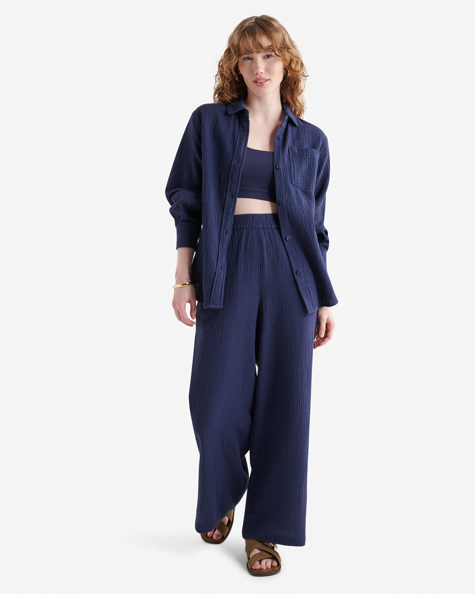 Isla Cotton Gauze Wide Leg Pant