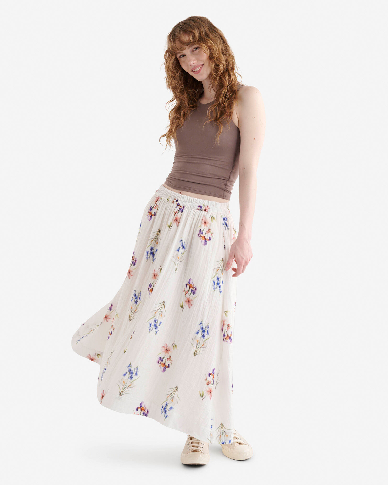 Isla Cotton Gauze Print Skirt