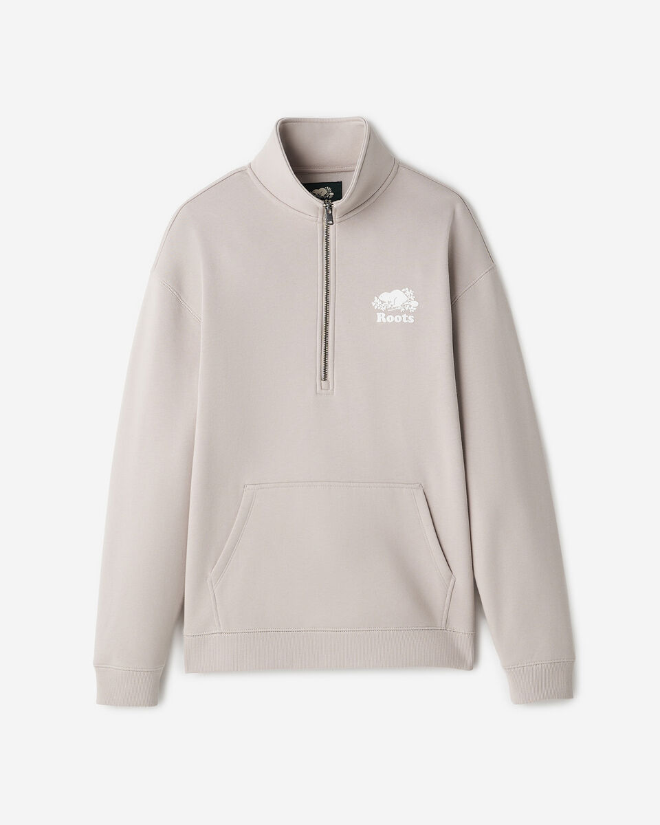 Organic Cooper Relaxed Quarter Zip Stein