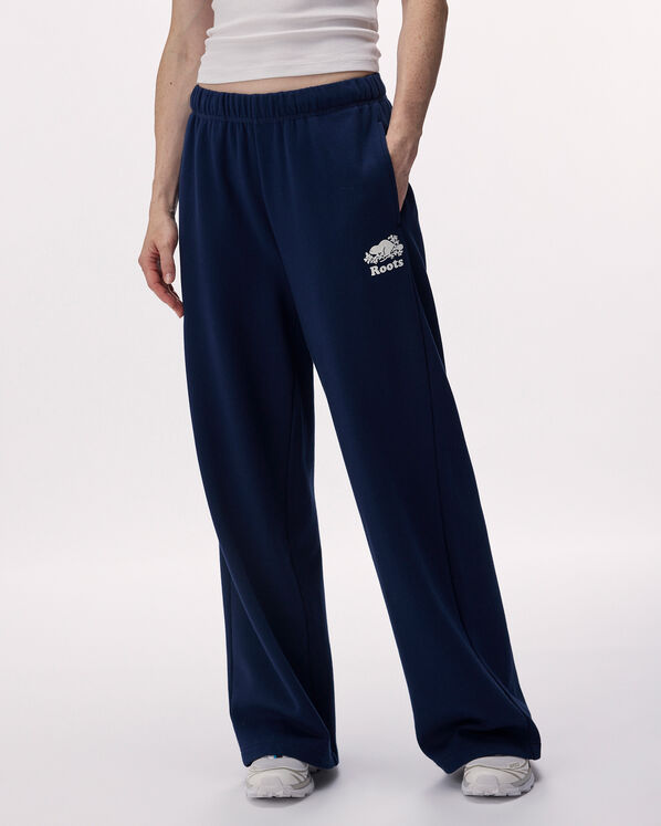 Pantalon &agrave; jambe large en molleton de coton bio Cooper