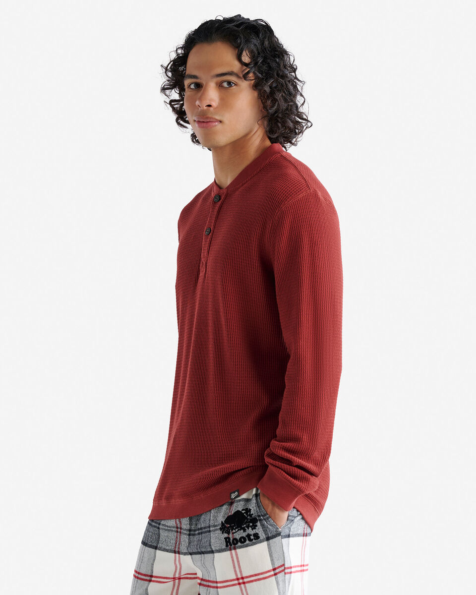 Chandail henley gaufré à manches longues 