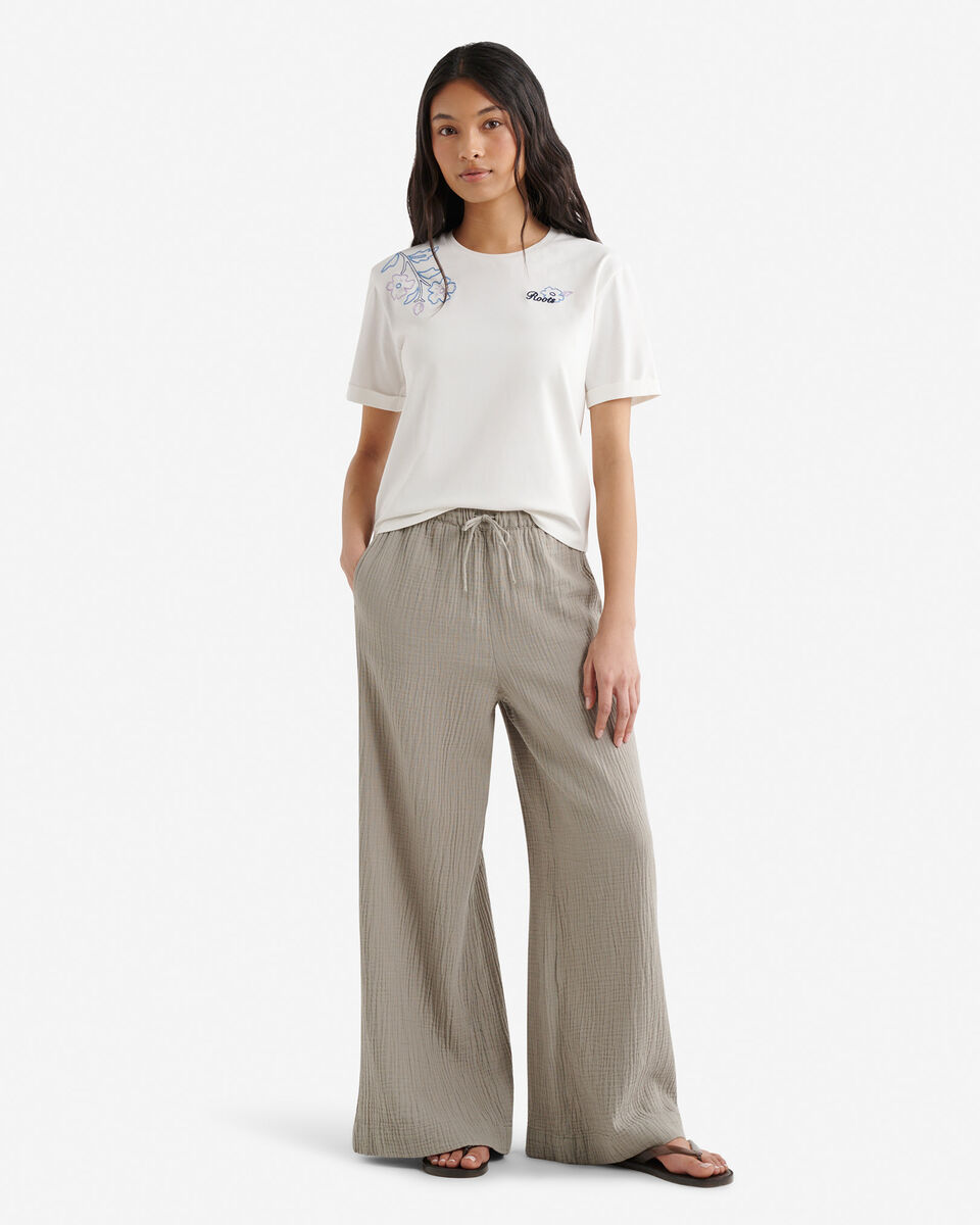 T-shirt motif floral Roots pour femme