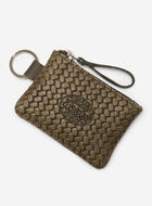 Pochette &agrave; glissi&egrave;re en cuir tiss&eacute;