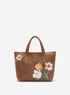 Petit fourre-tout floral en cuir Tribe