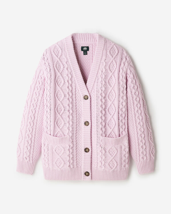 Cardigan en tricot torsad&eacute;
