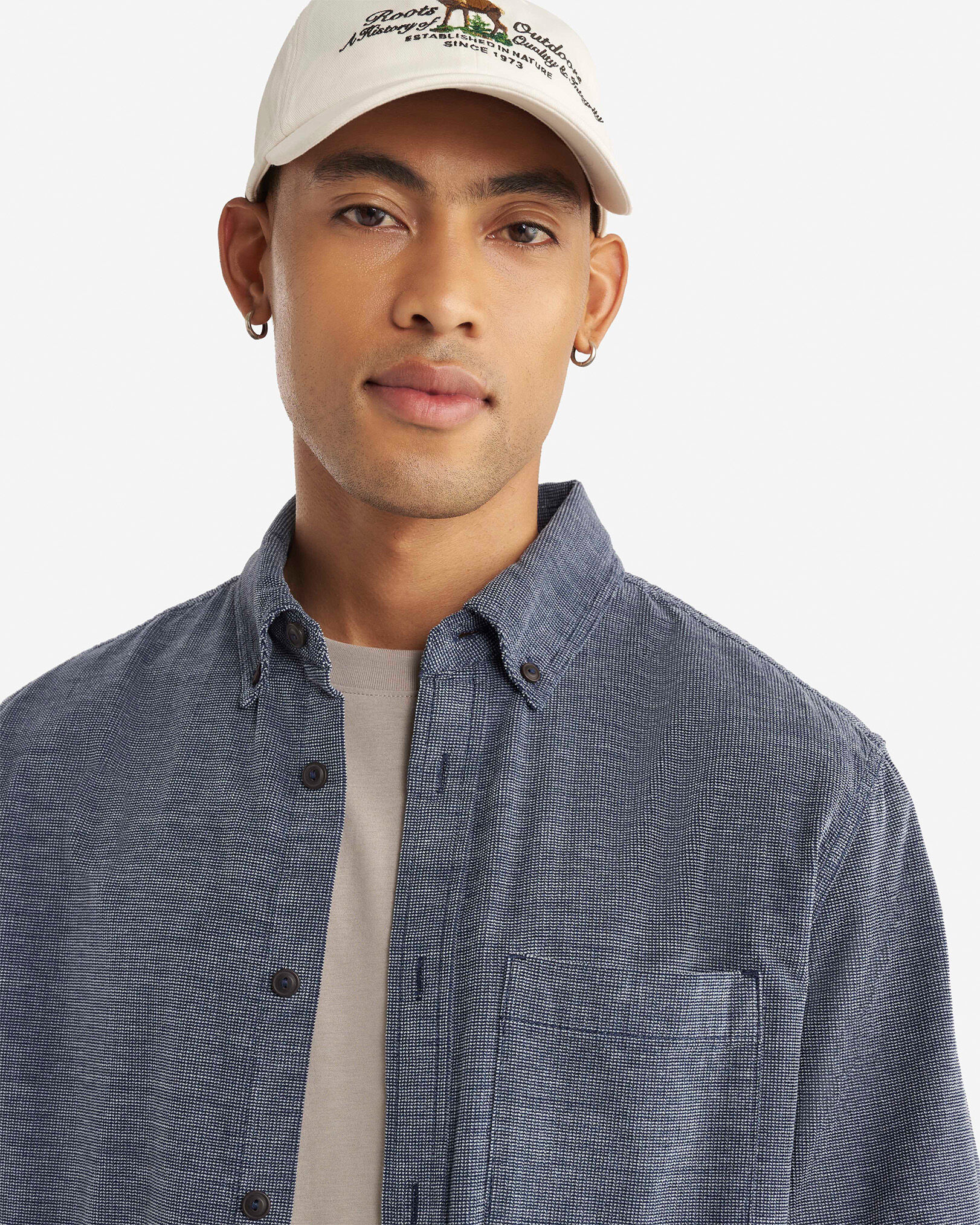 Chemise en velours côtelé deux tons
