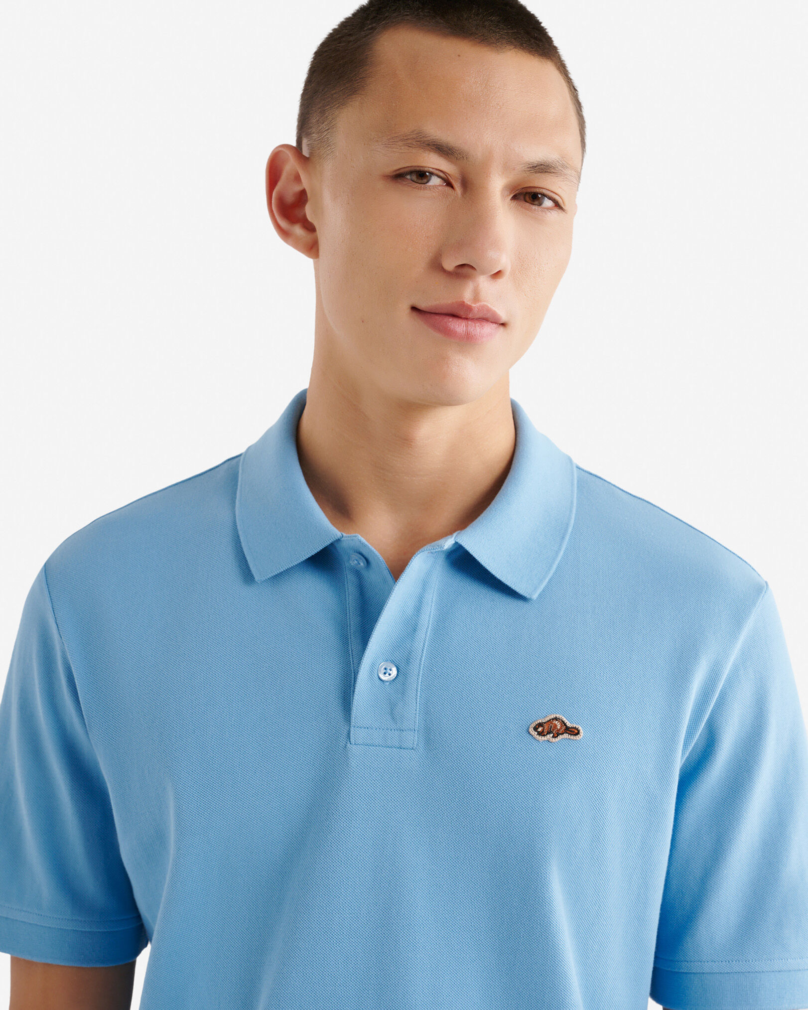 Polo en coton piqué Castor