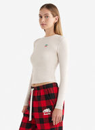 Womens Holiday Fitted Long Sleeve Top