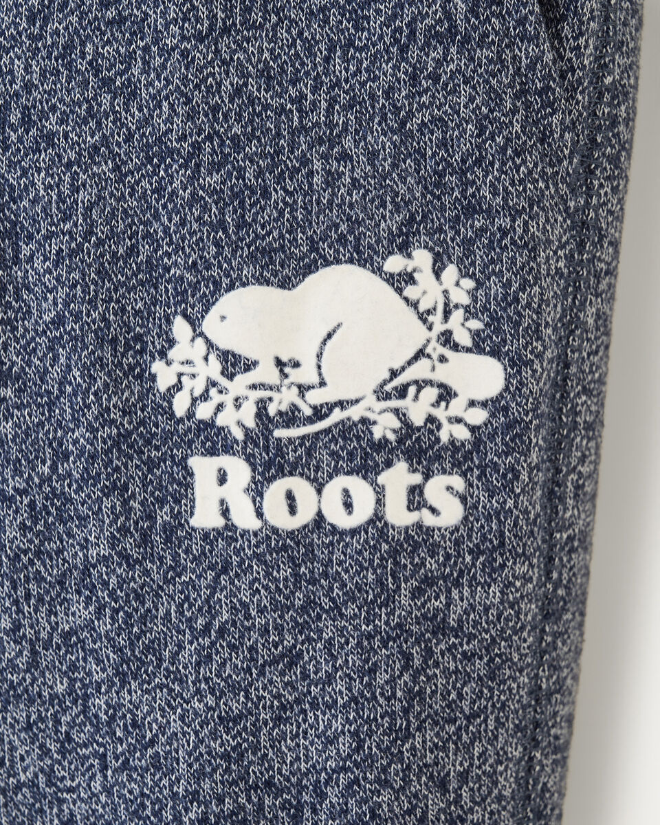 Pantalon ajusté à cheville côtelée en molleton de coton bio pour tout-petits