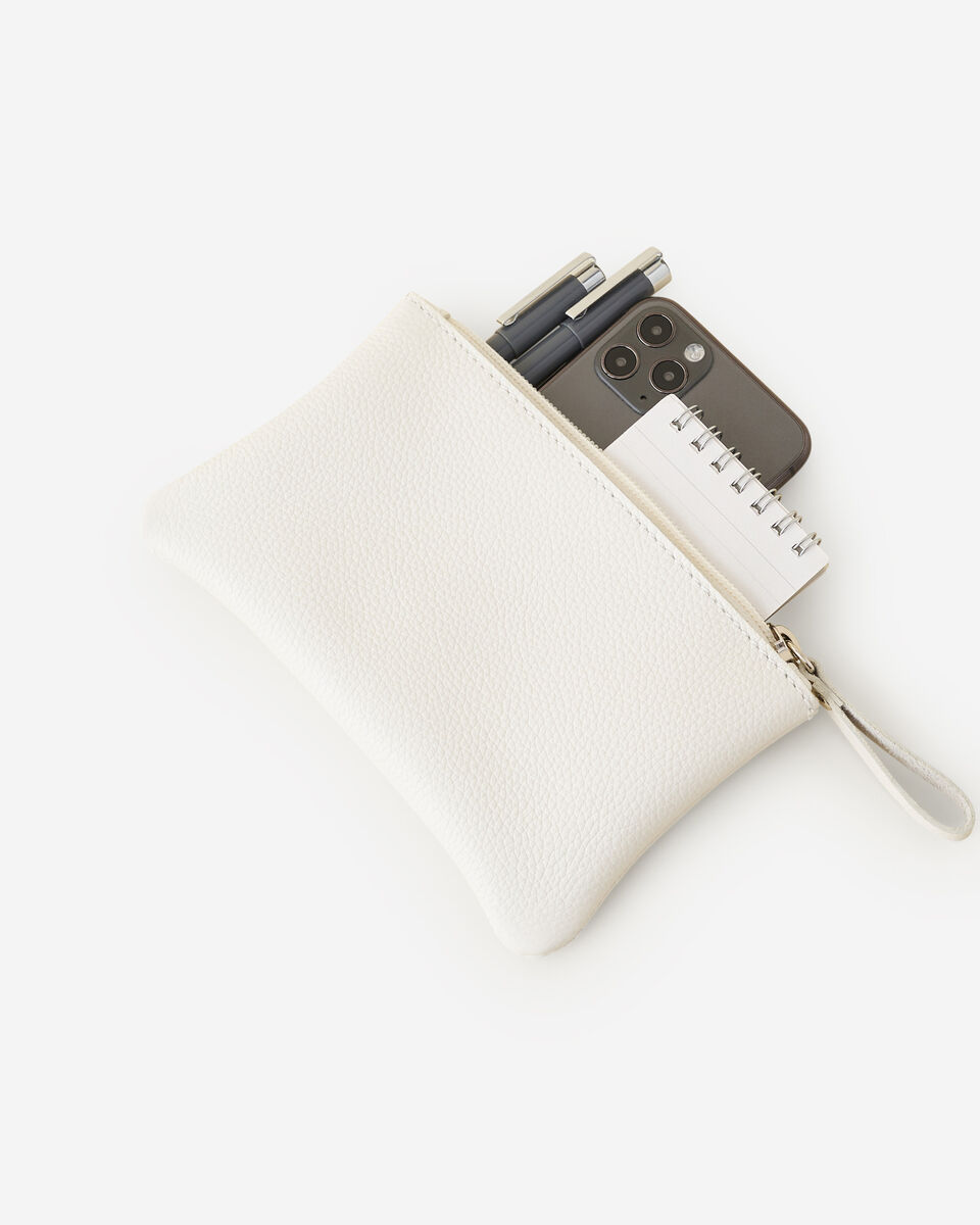 Pochette moyenne à glissière en cuir Cervino