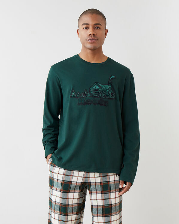 Mens Cabin Plaid Long Sleeve T-Shirt