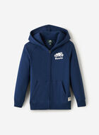 Chandail original &agrave; capuchon et glissi&egrave;re en coton bio pour enfants