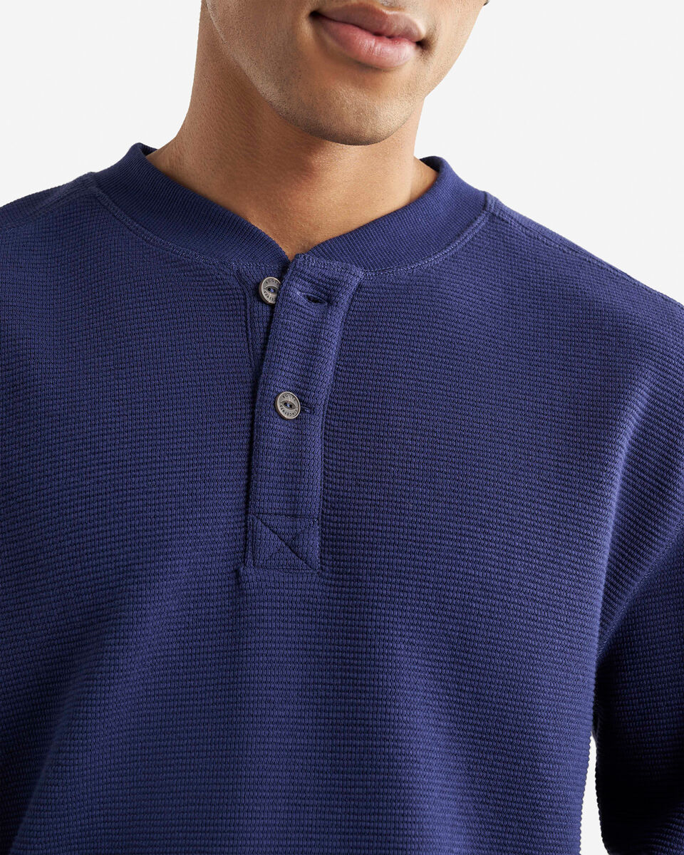 Chandail henley à col boutonné en tricot double Thompson