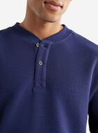 Chandail henley à col boutonné en tricot double Thompson