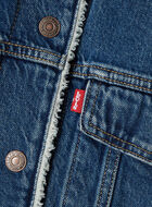Levi's&reg;  Collarless Crop Womens Sherpa Trucker Jacket