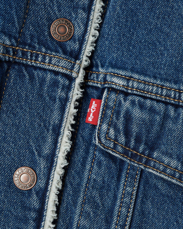 Levi's&reg;  Collarless Crop Womens Sherpa Trucker Jacket