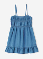 Girls Chambray Tiered Dress