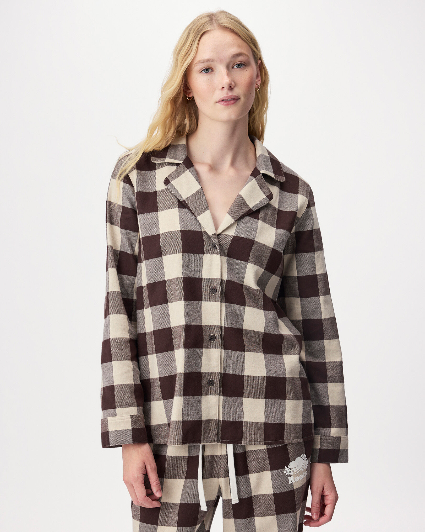 Womens Plaid Pajama Shirt