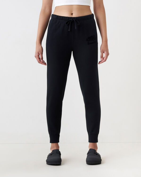 Pantalon court original ajusté à cheville côtelée en molleton de coton bio (entrejambe : 26 po)