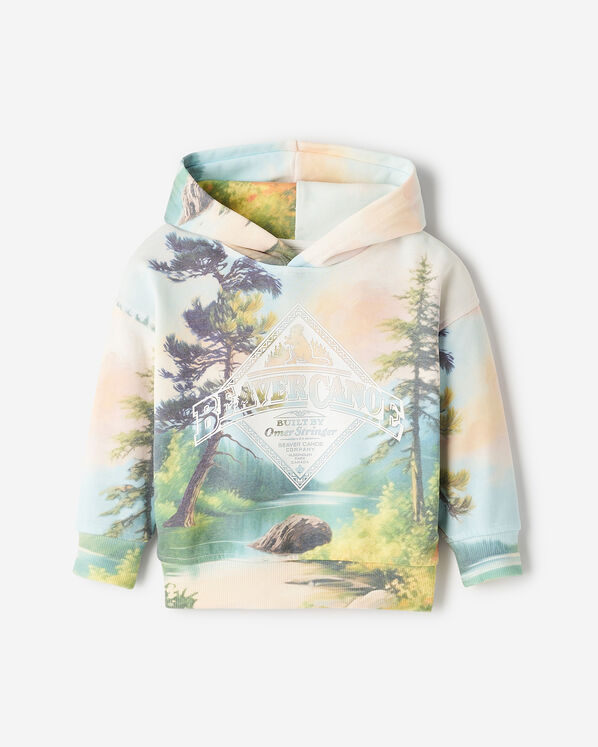 Toddler Beaver Canoe Landscape Hoodie