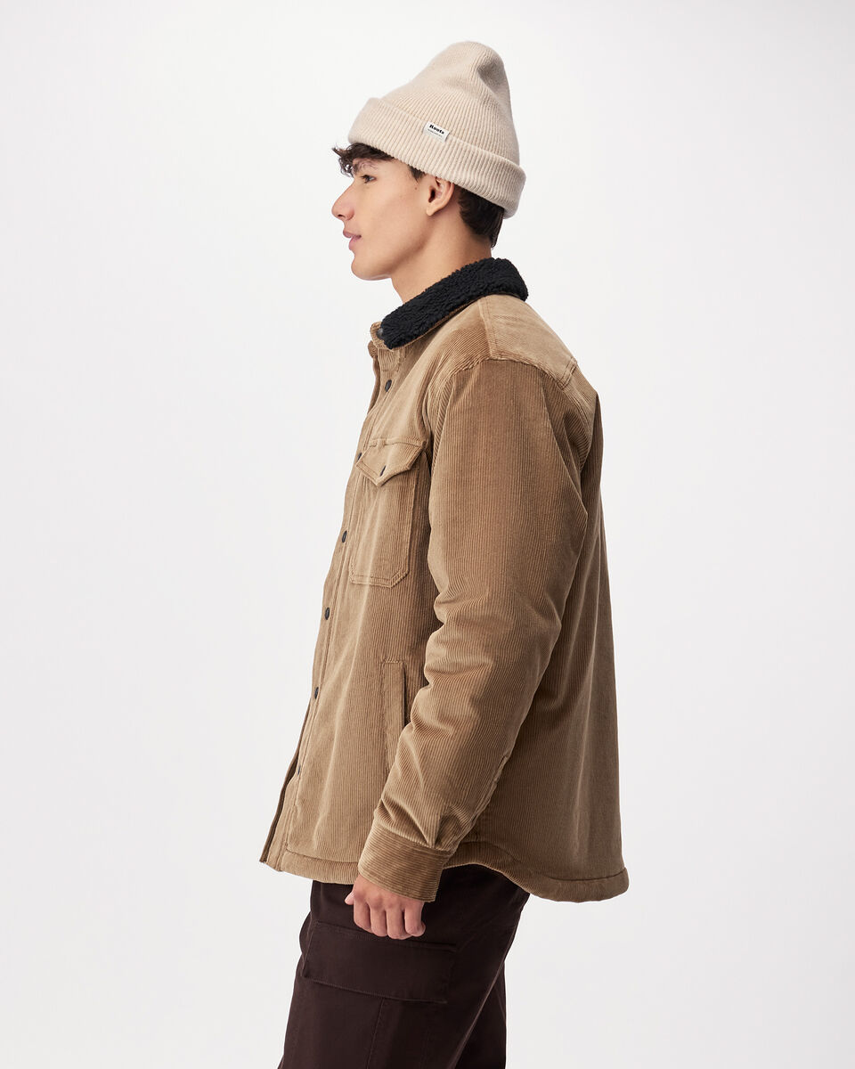 Manteau en velours c&ocirc;tel&eacute; et mouton molletonn&eacute;