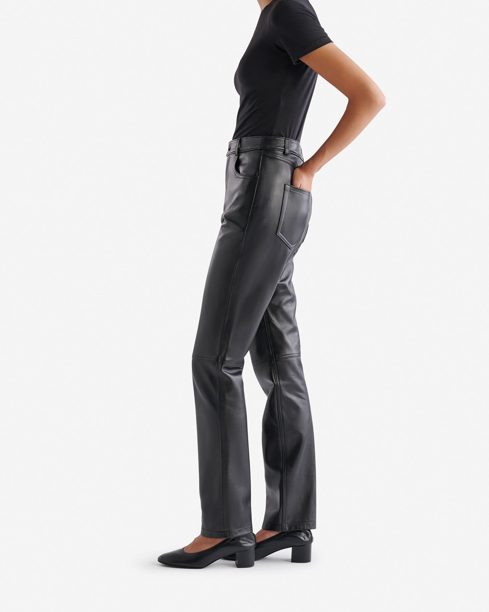 Leather trousers straight leg shop