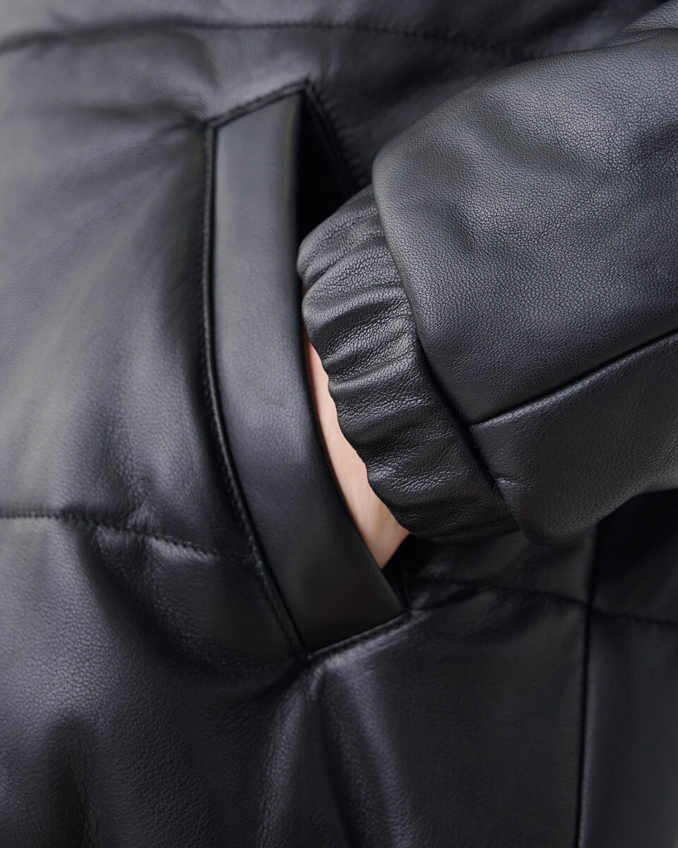 Cropped Leather Puffer Vegetal
