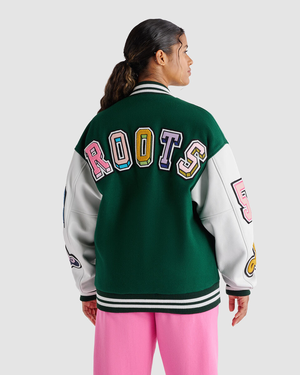 Barbie™ X Roots Varsity Jacket Gender Free | Varsity Jackets | Roots