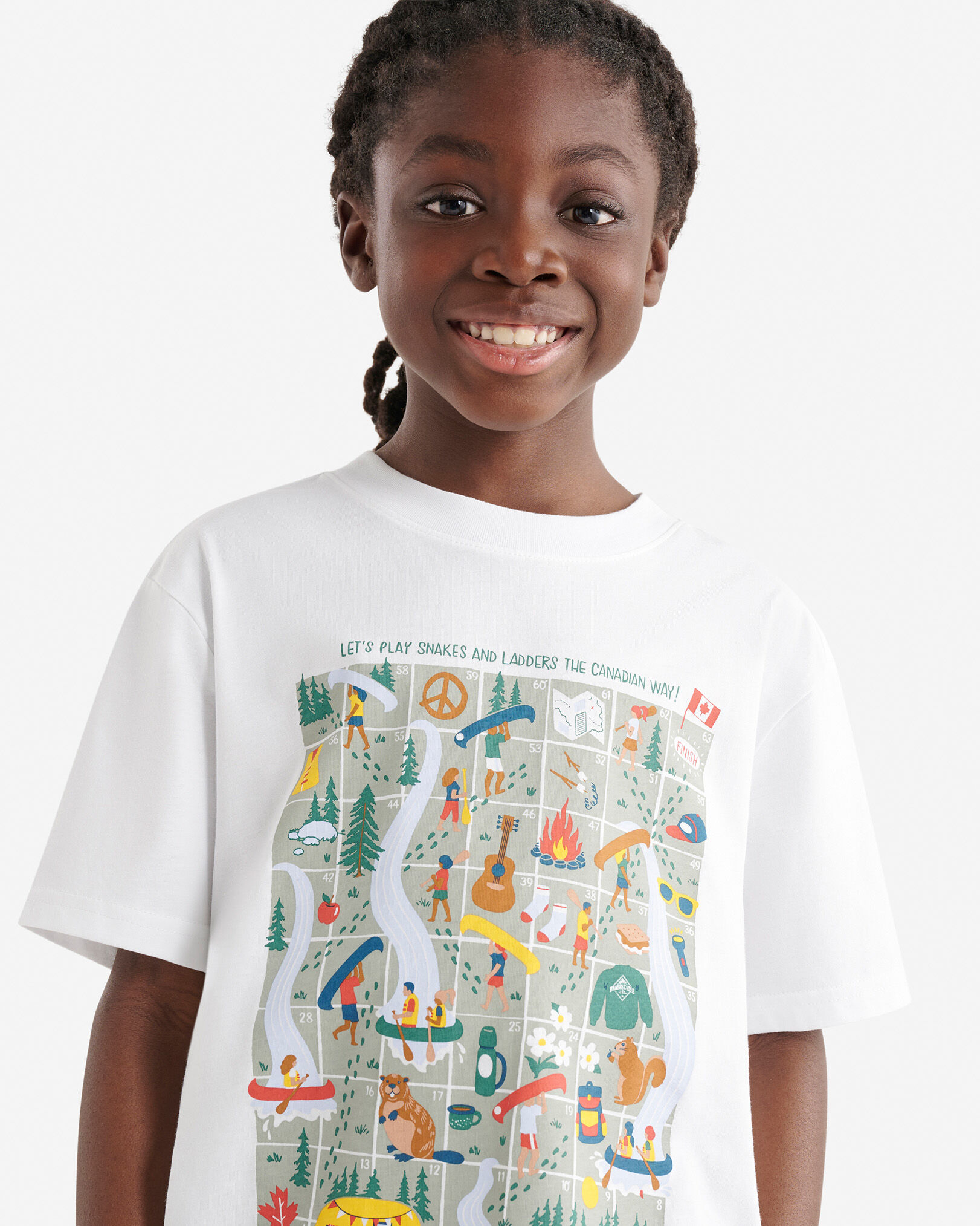 Kids Beaver Canoe Snakes And Ladders T-Shirt